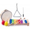 Woody Muzikálny set xylofón tamburína bubienok triangel 2 maracas vajíčka