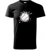 Baseball lopta v triku - Tričko extra veľké (5-8XL) - 5XL ( Čierna )