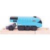 Bigjigs Elektrická lokomotiva Mallard modrá