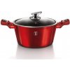 Berlingerhaus Kastrol s mramorovým povrchem a poklicí s výlevkou 24 cm Burgundy Metallic Line
