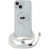 Karl Lagerfeld IML Crossbody Karl Head Magsafe Zadný kryt pre iPhone 15 Transparent