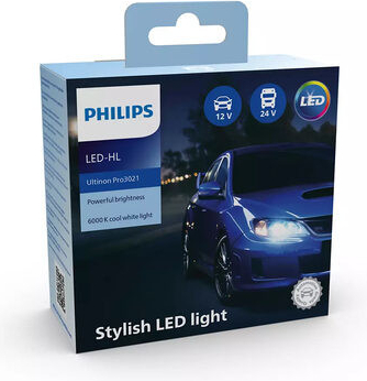 Philips LED H4 Ultinon Pro3021 12/24 V 21W 2 ks / Autožiarovka LED / pätica P43t (8719018017840)