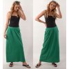 Fashionweek talianska pohodlná dlhá mikinová sukňa s vreckami MAXI ZIZI26 zelená