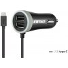 AMiO Nabíjačka do auta 12/24V Micro C + 2x USB 2.4A PCH PRO-3 02058