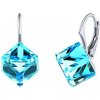 Silvego Strieborné náušnice modré kocky Swarovski® Crystals VSW029E