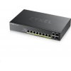 Zyxel GS2220-10HP 10-portový gigabitový PoE manažovaný L2 switch, 8x gigabitový RJ45, 2x gigabitový RJ45/SFP, PoE 180 W
