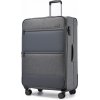 British Traveller Sivý prémiový objemný cestovný kufor „Manhattan“ - M (35l)