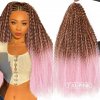 Africké Vlasy Brazilian Braids kučeravé ružová-svetlá ružová ombré T30/PN 70cm