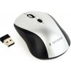 Myš GEMBIRD MUSW-4B-02-BS, čierno-strieborná, bezdrôtová, USB nano prijímač MUSW-4B-02-BS