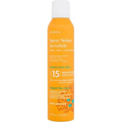 Pupa Invisible Sunscreen Spray SPF15 - Vodeodolný opaľovací sprej na telo aj tvár 200 ml