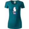 Jednorožec prdí - Dámske tričko z organickej bavlny Origin (GOTS) - 2XL ( Petrolejová )