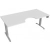 Hobis Pracovný stôl Motion Ergo, PO, 2S, 180x70,5-120,5x90 cm, biela/sivá