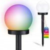 Guľa Solárna Lampa Záhradná LED Zapichovacia Biela IP44 RGB 10cm Farebná