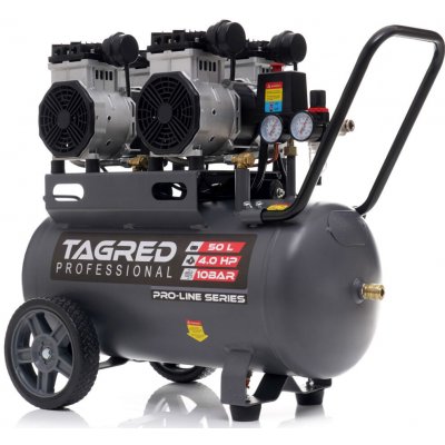 Tagred TA3386, Bezolejový kompresor s odlučovačom 50 l, 230 V, 4 piesty, 4 000 W | 10 BAR