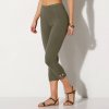 3/4 legíny s macramé a pružným pásom khaki 044 Blancheporte