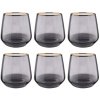 Butlers TOUCH OF GOLD Sada pohárov so zlatým okrajom 345 ml set 6 ks - tm. sivá