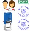 Pečiatka Shiny R-538 - ø 36mm ZNALEC V ODBORE Farba atramentu: SVETLO MODRÁ, Farba strojčeka: ČERVENÁ