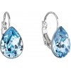 Evolution Group Náušnice bižutéria so Swarovski krištáľmi modrá slza 51019.3 aqua