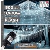 Vilde vonkajšia svetelná ľadová opona 500 LED, 11,5 m, studená biela