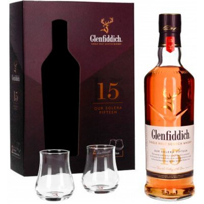 Glenfiddich 15y 40% 0,7 l (s 2 pohárikmi)