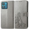 PROTEMIO 66566 ART FLOWERS Peňaženkový obal pre Motorola Edge 40 Neo šedý