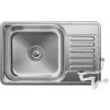 Jednokomorový drez Granitan TURI, strieborná oceľ