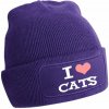Zimná čiapka I love cats