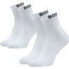 BOSS - ponožky 2PACK quarter biele s tkaným logom BOSS -39-42