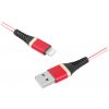 USB kábel - IPHONE 8pin, 1m, červený.