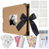 DIY fotoalbum pamätný darčekový set A4 čierny s nálepkami