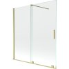 Mexen Velar vaňová zábrana 2-krídlová posuvná 150 x 150 cm, priehľadná, zlatá kartáčovaná - 896-150-000-01-55