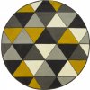 Najkoberce Luna 502902/89925 Trojuholníky medový / krémový / tmavosivý 140 cm kruh