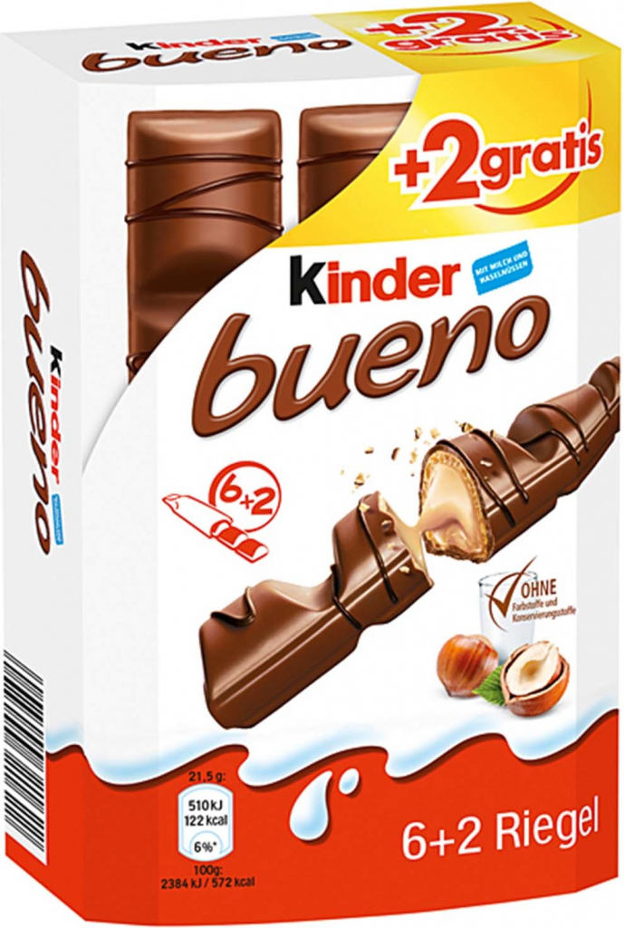 Ferrero Kinder Bueno - 8 x 21,5 g od 2,15 € - Heureka.sk