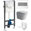Mereo WC set - Smart flush rimless WC hranaté, modul pre sadrokartón, hranaté tlačidlo biela/chróm MM02NSETRT330