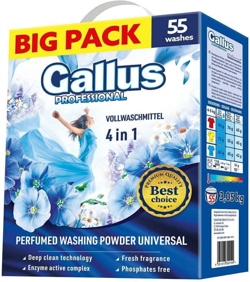 Gallus Professional 4v1 Prášok na pranie Universal 3,05 kg