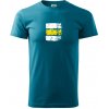 Turistická značka - žltá - Klasické pánske tričko vyššej gramáže - M ( Tmavý tyrkys )