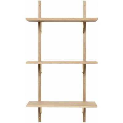 Ferm Living Polica Sector Shelf S/L, natural oak/brass