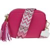NovaKabelka.sk Bala Fuxia s prídavným popruhom V kožená talianska crossbody kabelka ružová