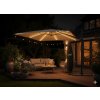 Béžový záhradný slnečník s LED osvetlením 3 x 3 m