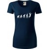 Evolúcia volejbal smeč - Dámske tričko z organickej bavlny Origin (GOTS) - XL ( Tmavomodrá (takmer čierna) )