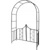 Kovová záhradná čierna pergola s bránkou 138x40x240 cm 29568