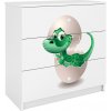 Kocot kids Komoda Babydreams 80 cm dinosaurus biela