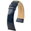 Kožený remienok Hirsch Prestige L 02208080-1, modrý, krokodília koža, dĺžka L, Quick Release 19 mm