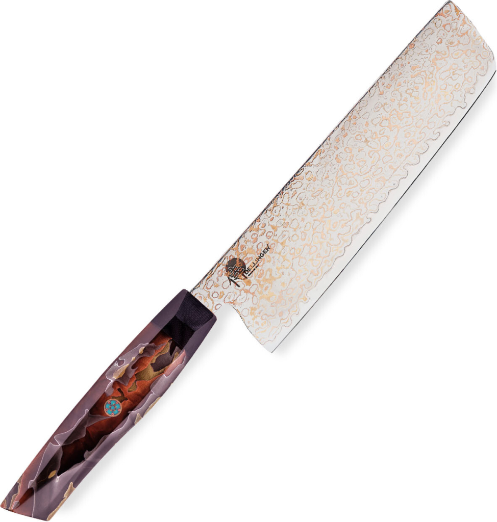 Dellinger Kuchyňský nůž Nakiri 180 mm Resin Mash Gold Damascus