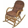 Nábytek PEGAS Houpací křeslo Klasik ratan semambo natural - polstr hnědý melír