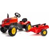 FALK Šliapací traktor 2046AB X Tractor s vlečkou a otváracou kapotou
