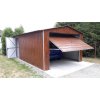 Plechová garáž so sedlovou strechou 3,5m x 5m + prístrešok 3,5m x 1m
