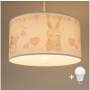 Brilagi - LED detský luster na lanku BOBO 1xE27/60W/230V priemer 35 cm biela/zvieratká 8590828051404 + záruka 3 roky zadarmo