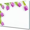 Sklenená doska na krájanie Fialové tulipány 60x52 cm