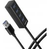 AXAGON HUE-M1AL, 4x USB 3.rozbočovač 2 Gen 1 MINI, kovový, kábel USB-A 1.2m